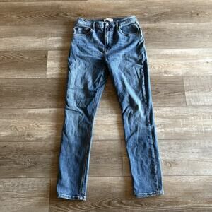 Reformation Destin High Rise Skinny Jeans 30 (29.5" Inseam) Stretch Blue Denim